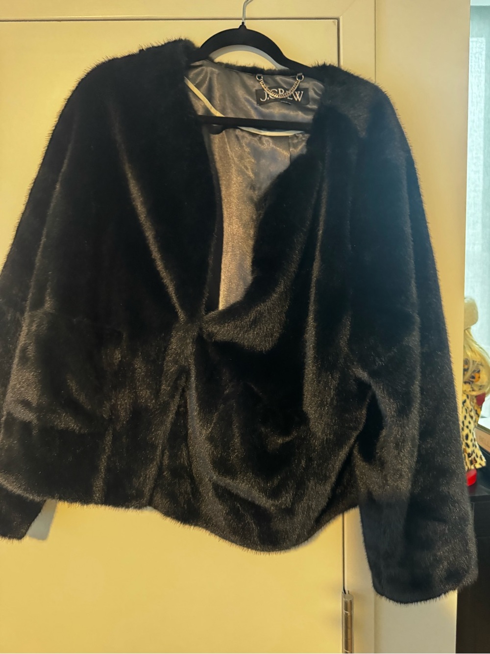 J. Crew Black Faux Fur Teddy Jacket